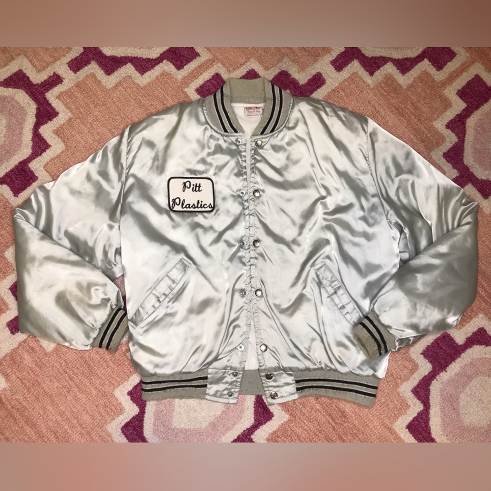 Birdie by Richard A. Leslie sage green button bomber jacket Large Made in USA